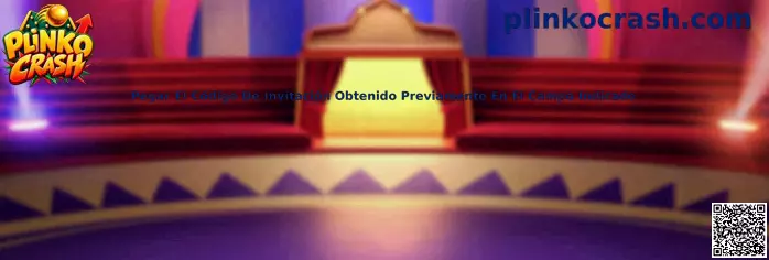 Guía para pegar un código de invitación en el campo indicado de Plinko Crash