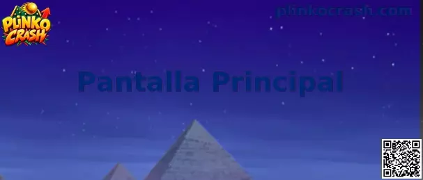 Vista de referencia de la Pantalla Principal de Plinko Crash