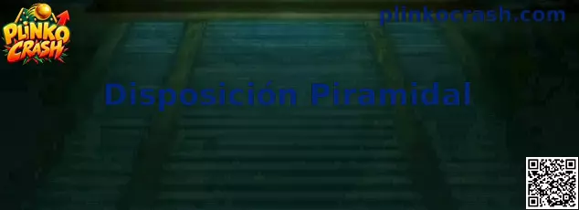 Representación de la Disposición Piramidal con hileras simétricas de clavijas en Plinko Crash